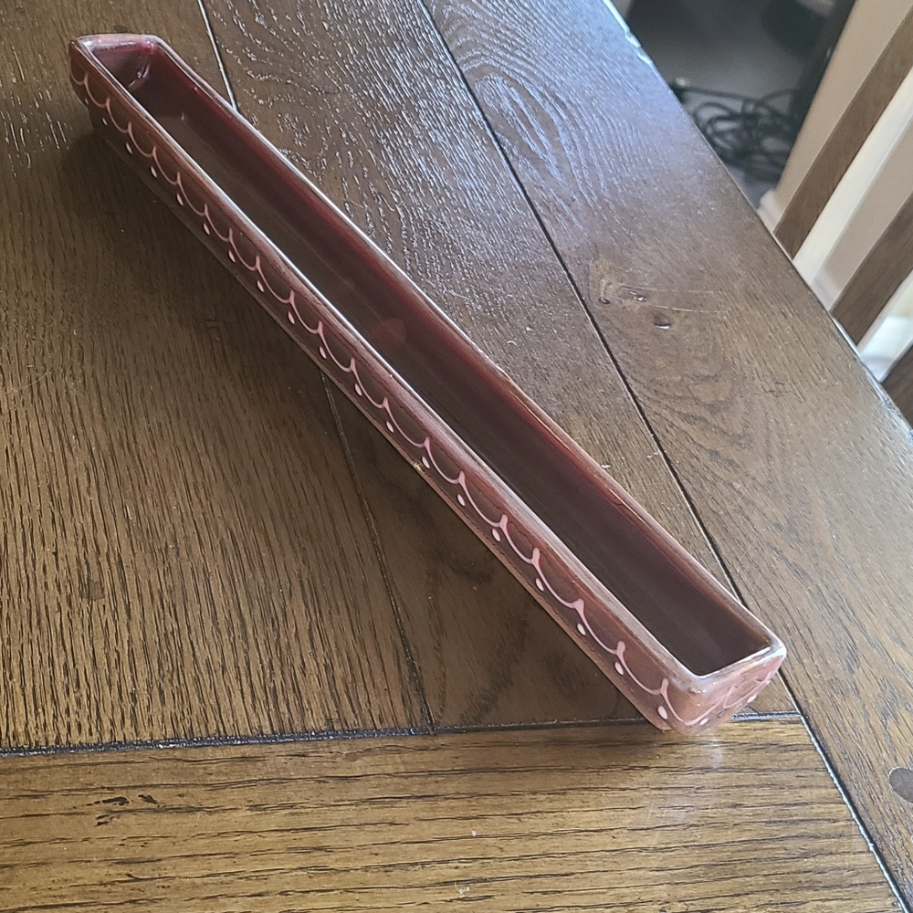 Made in Italy pottery olive dish 13.5 inches long.